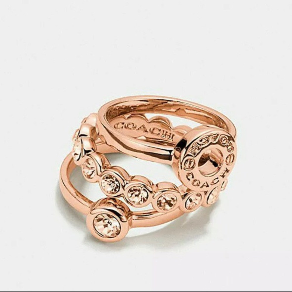 Authentic COACH Ring Set, 3 in 1, Size 6 NWT + BOX